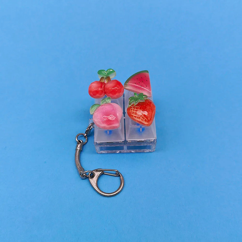 Fruit Keycap Keychain | Kawaii Stress Relief Pop Fidget Toy additional angle