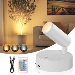 RGB Night Light | Magnetic Base USB Rechargeable LED Wall Lamp with Touch Switch