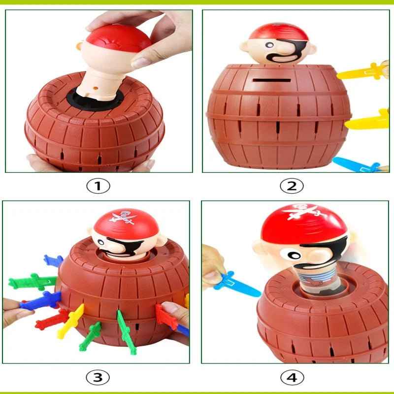 Funny Pirate Barrel Toy Lucky Game Jumping Pirates Bucket Sword Stab Tricky Toy Family I detail view