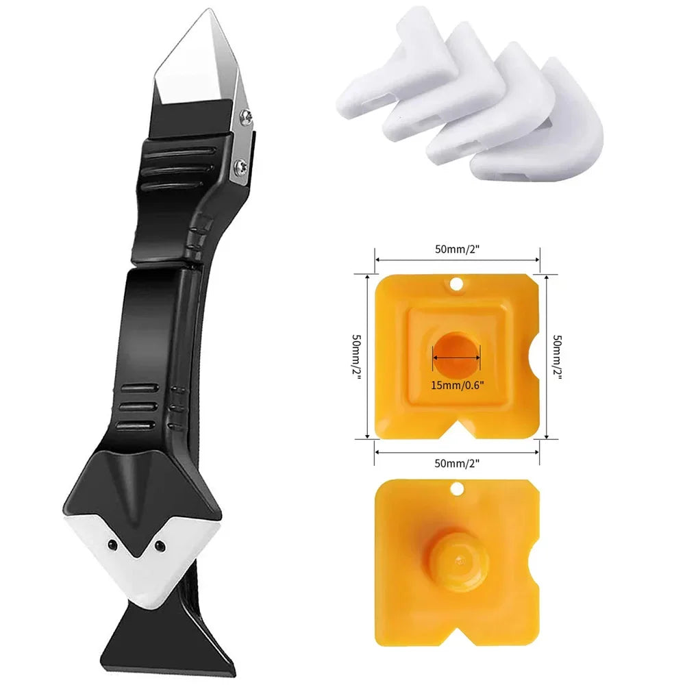 5in1 Silicone Scraper Squeegee Glue Remover Tool Kit | Multifunctional Caulking & Gro alternate view