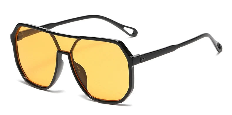 Trendy Polygonal Punk Sunglasses Oversized Advanced Sense One Piece Large Frame Glasses Steampunk Eyewear UV400
