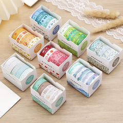 5 PCS Kawaii Washi Tapes Set Scrapbooking Stickers Supplies Japanese Cute korean stationery Journaling Aesthetic Masking tape