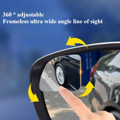 Car Blind Spot Mirror 360° Adjustable Wide Angle HD Frameless 2 Pcs