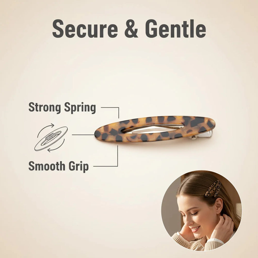 2pcs/Set Elegant Acetate Oval Hairpins Barrettes Korean Style Side Bobby Pins Bangs H lifestyle view