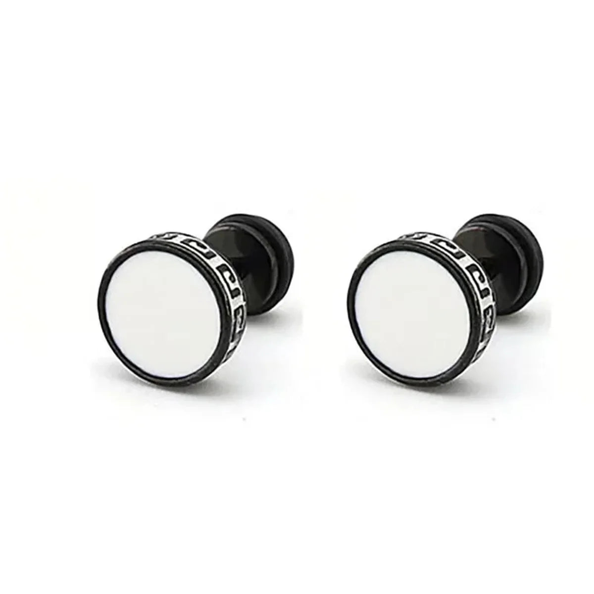 2pcs 316L Stainless Steel Vintage Flat Back Stud Earrings | Unisex Screw Back Cartila lifestyle view