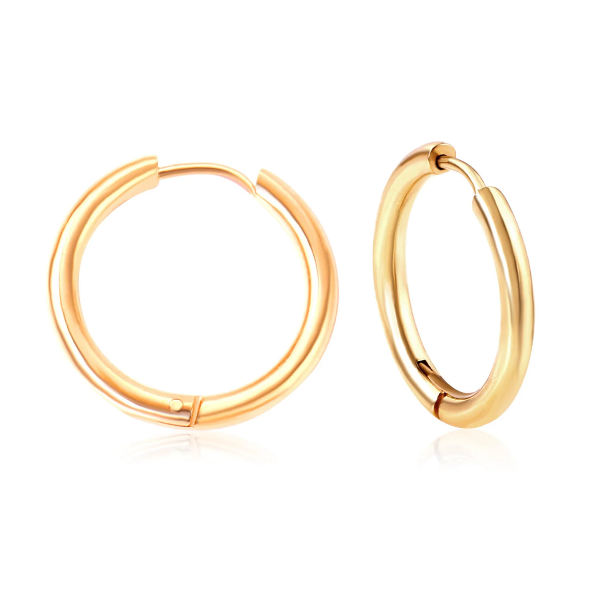 LUXUKISSKIDS Fashion Oval Hoop Earrrings Stainless Steel Elliptic Shape Silver/Gold Color 20MM Big Round Clips Smooth Mental Ear