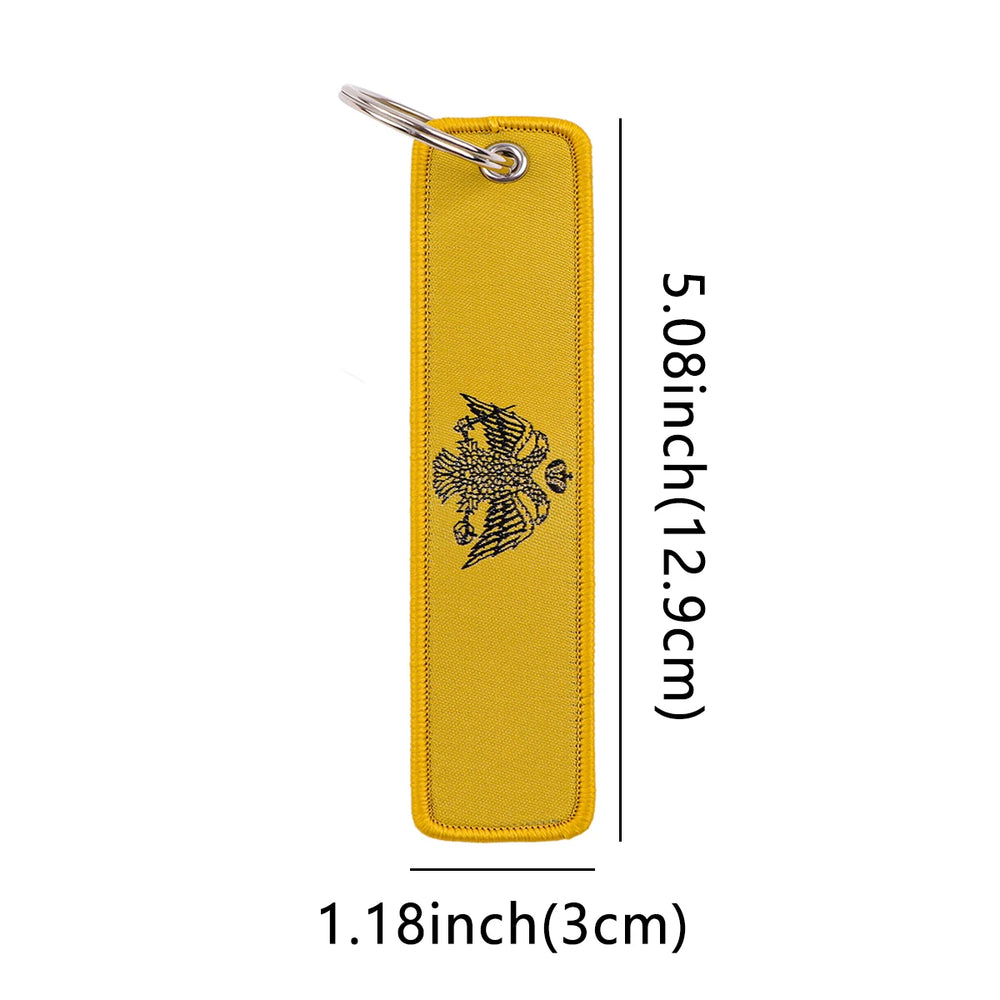 National Flags Embroidery Key Fob | Motorcycle Car Backpack Keychain alternate view