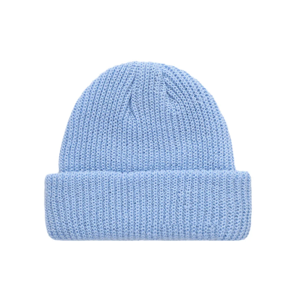 Baby Knitted Turban Hat for Boys Girls | Solid Color Winter Beanie close-up view