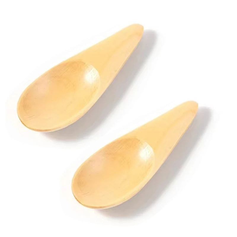 Wooden Mini Salt Spoon | Small Solid Wood Condiment Spoon detail view