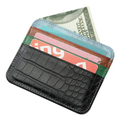 Slim Thin Mini ID Card Holder | PU Leather Credit Card Case for Men and Women detail view