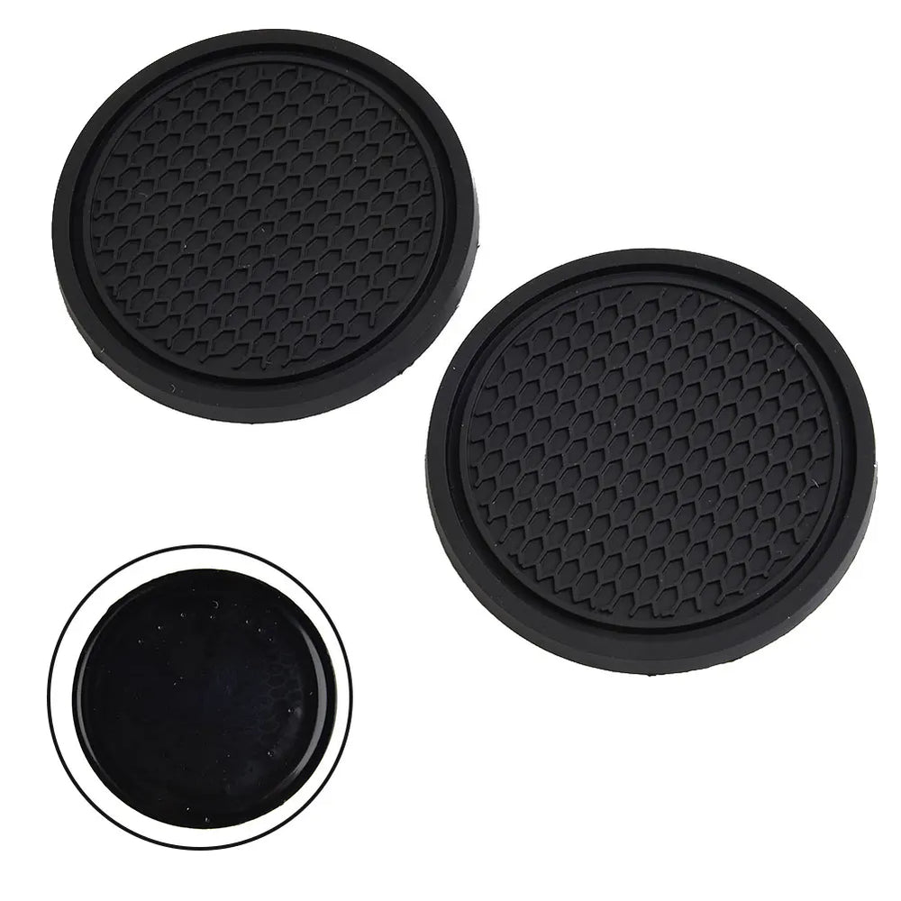 Black Car Cup Holder Coasters 2 Pcs Anti Slip lifestyle view