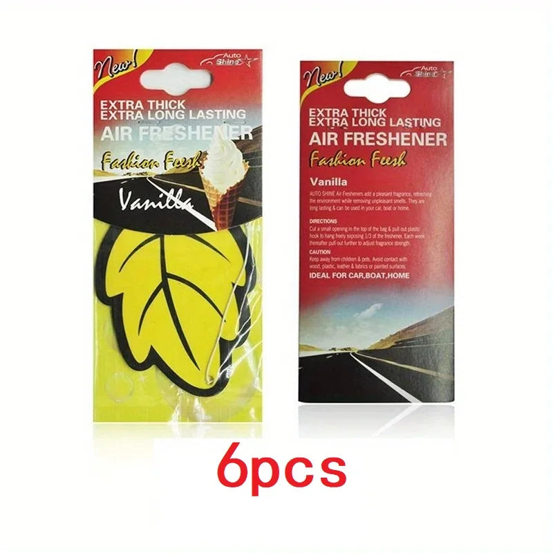 3-60pcs Car Air Freshener Natural Scented Tea Paper Auto Hanging Vanilla Perfume Fr additional angle