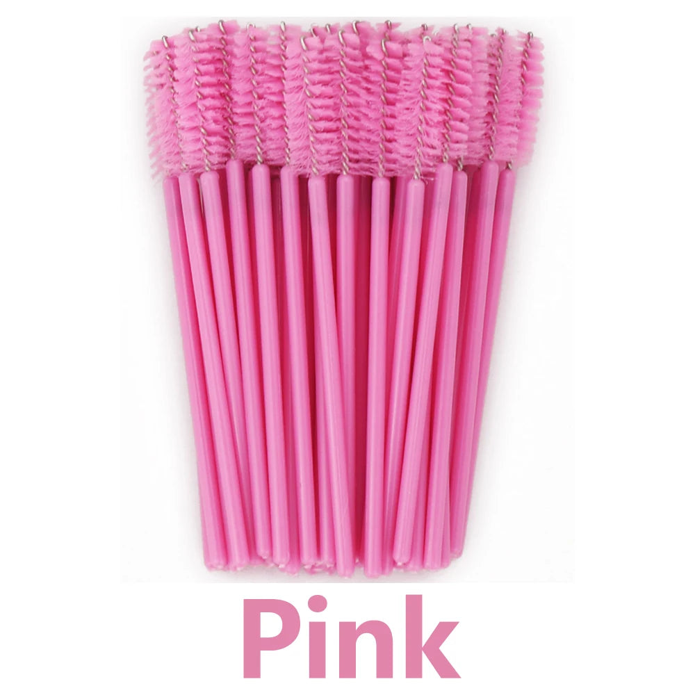 ANNAFRIS 50Pcs Eyelash Brush Soft Head Spiral Crystal Eyebrow Brush Lash Extension Bru close-up view