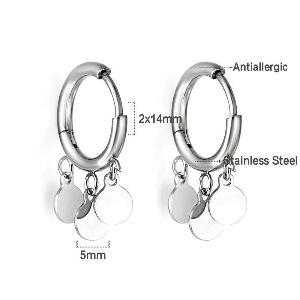 LUXUSTEEL Trendy Cross Women's Stainless Steel Hoop Earrings Colorful Metal Stud Drop Earrings Fashionable Jewelry Gift
