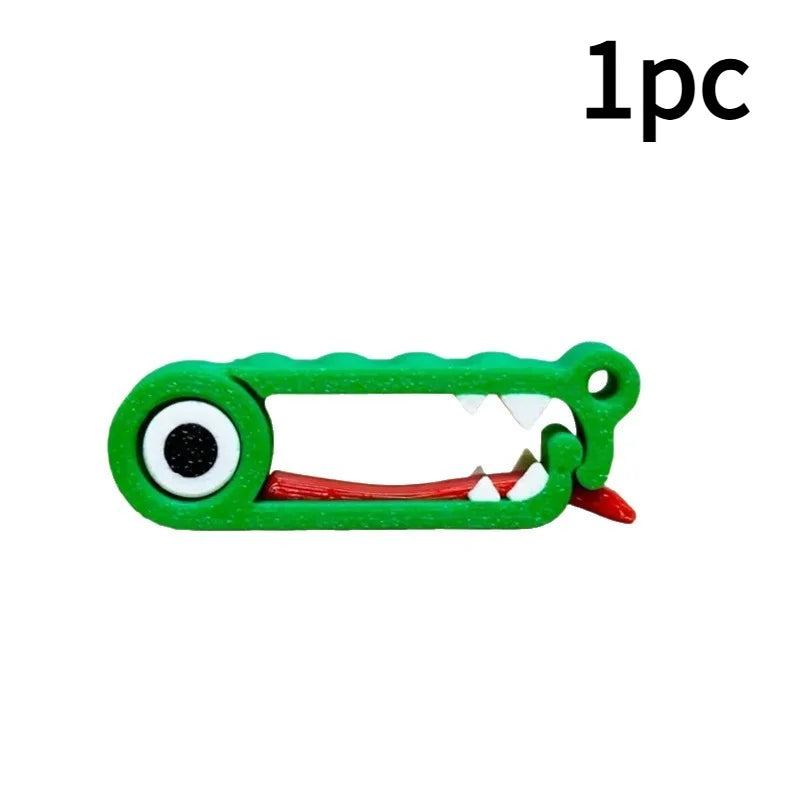 1/3pcs Fun Crocodile Cable Organizer Clip - Adorable Crocodile-Shaped Holder, PET Materi detail view