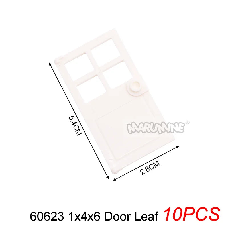 Marumine Window and Door Building Blocks | Compatible City House Parts Set close-up view