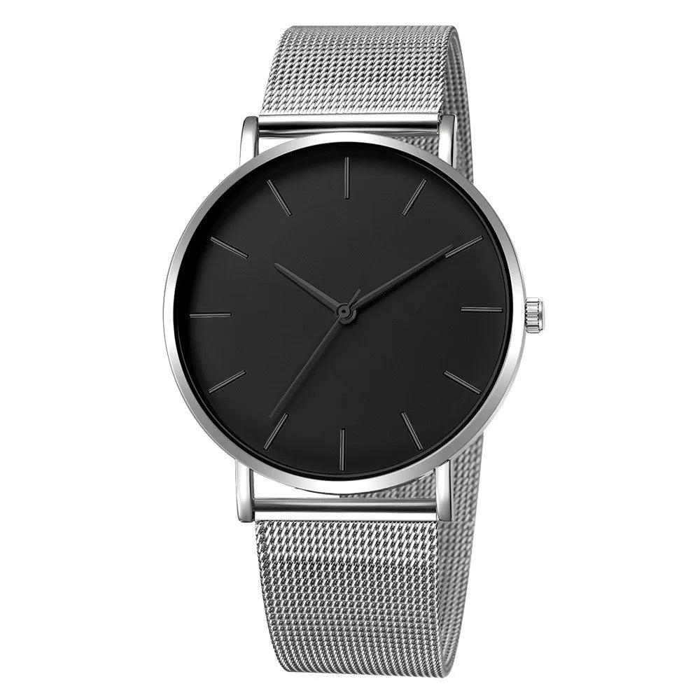 RUNERR Ultra Thin Quartz Watch | Minimalist Business Casual Mesh Strap close-up view
