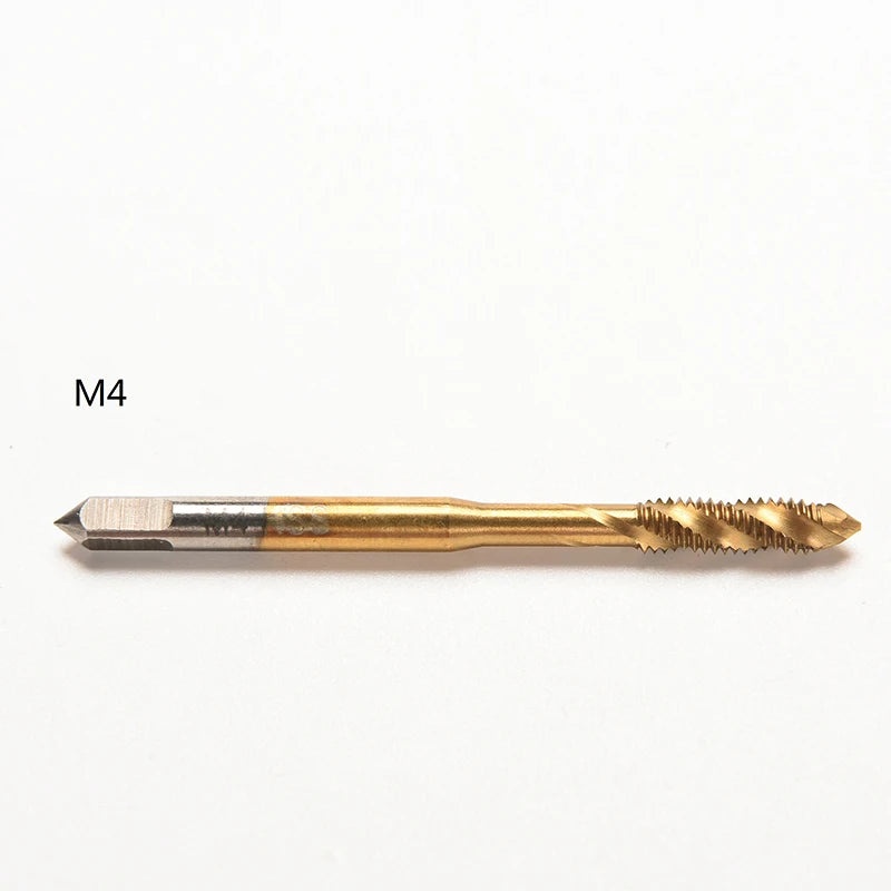 Titanium Coated HSS Spiral Fluted Machine Screw Tap Set | Metric Threading Tool close-up view