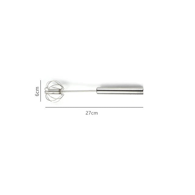Semi-Automatic Egg Beater | 304 Stainless Steel Manual Hand Mixer close-up view