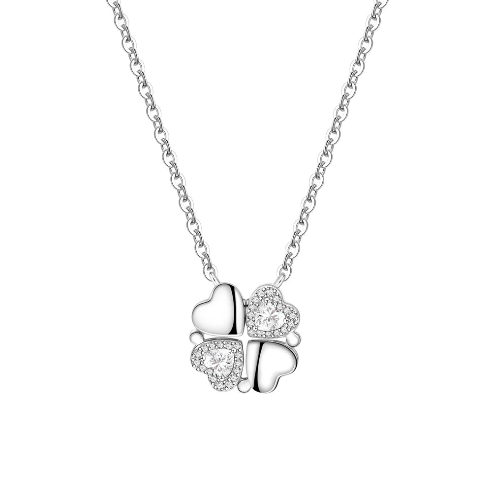 Romantic Pink Crown Heart Pendant Necklace Genuine 925 Sterling Silver Elegant Fine additional angle