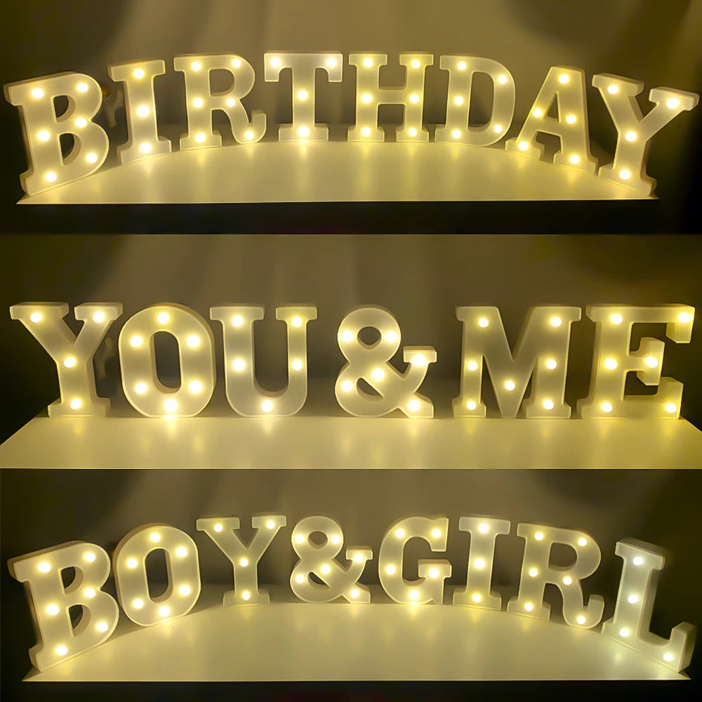 Creative Luminous Letter Night Light | Battery-Powered LED Decor for Parties lifestyle view