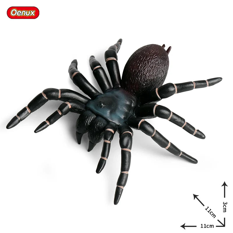Oenux Insect Animals Model Spider Web Scorpion Bat Action Figures Figurine Miniature Cute Educational Kid Toy Halloween Gift