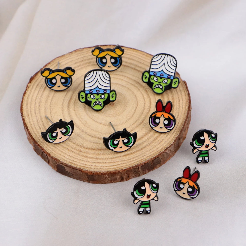 Cartoon Animal Stud Earrings | Cute Stainless Steel Pierced Jewelry for Women additional angle