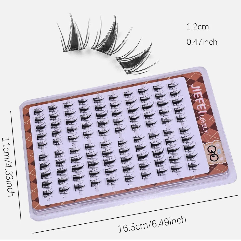 DIY Self-Adhesive Cluster Lashes 10 Rows | Glue-Free Manga Sectioned Eyelashes close-up view