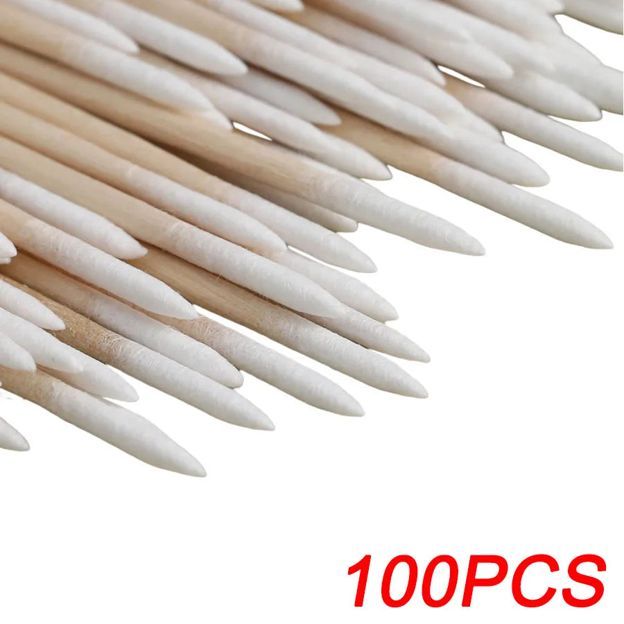 100/1000Pcs Double Ended Cotton Swabs Fine Pointed Tips for Nail Art Makeup Eyeliner Correction Beauty Tools Pack