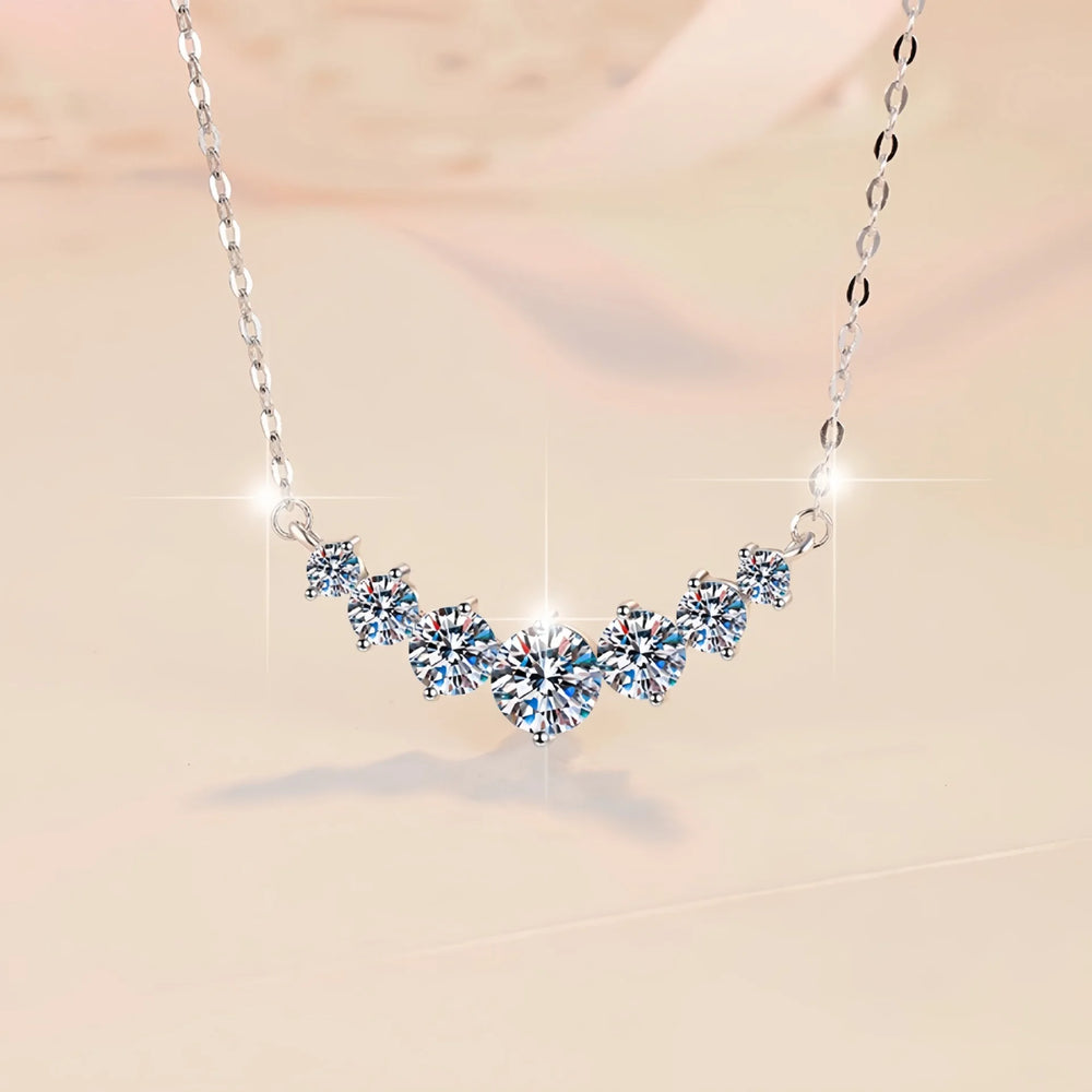 925 Sterling Silver Necklace Pendant 5A Zircon Fashion for Women Wedding Jewelry Enga alternate view