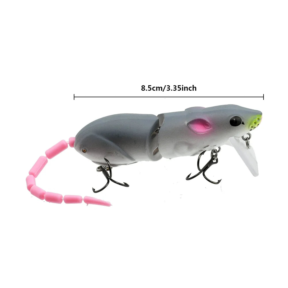 15.5CM Mouse Lure Artificial Plastic Mouse Fishing Lure Swimbait Rat Pike Bass Minnow Fl detail view