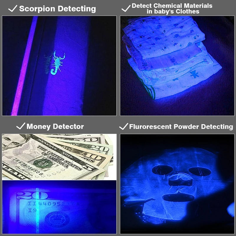 UV Flashlight 395nm Black Light | Mini UV Torch for Resin Curing and Stain Detectio additional angle