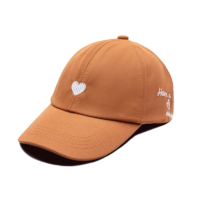 Sweet Heart Kids Girl Hat | Embroidery Cotton Ponytail Baseball Cap for Spring Summer alternate view