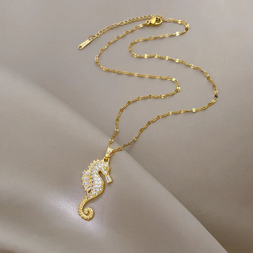 Seahorse Necklace Pendant for Women Fashionable High-End Light Luxury Temptress Niche Je detail view