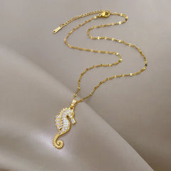 Seahorse Necklace Pendant for Women Fashionable High-End Light Luxury Temptress Niche Je detail view
