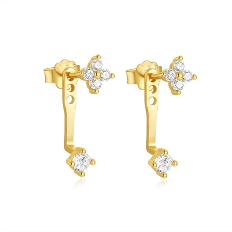 2PCS Double Flower Stud Earring Womem Fashion Tragus Piercing Earring Cartilage Jewel alternate view
