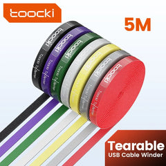 Toocki 5m Organizer Cable Management Tearable Organizador Cables 10mm Width Winder Ties Phone Access