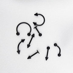 8PCS/Set Fashion Piercing Set Eyebrow Bar Lip Tongue Nose Pircing Stainless Steel Ear close-up view