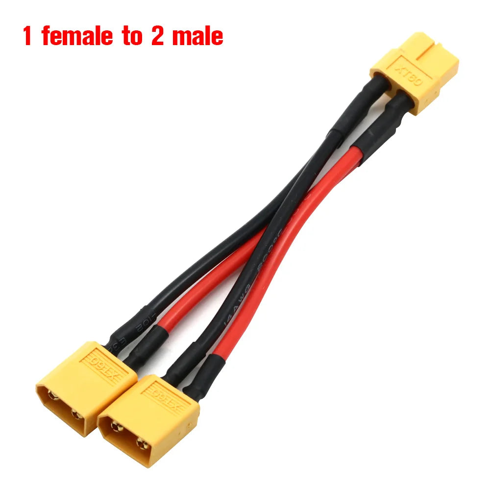 XT60 Parallel Battery Connector Male/Female Cable Dual Extension Y Splitter/ 3-Way additional angle