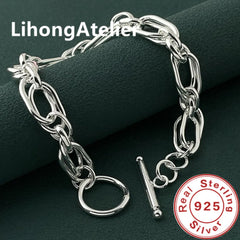 Classic 925 Sterling Silver Double Link Bracelet | Fine Jewelry Gift for Women and Me alternate view