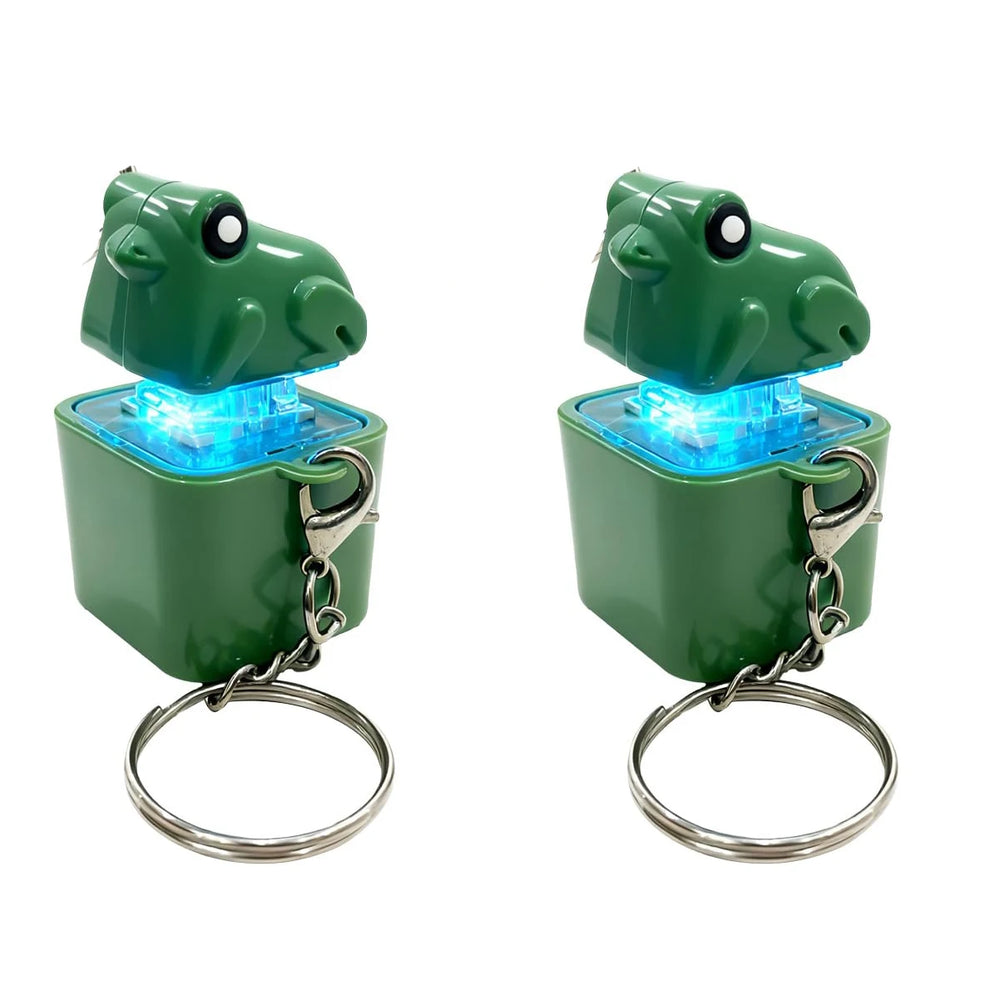 Croaking Frog Fidget Toy Keychain Rechargeable Frog Keychain with Sound & LED Lights, Fu detail view