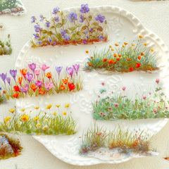 20pcs/pack Flower PET Stickers Green Plants PET Stickers Hand Account DIY Decoration Stickers for Pl
