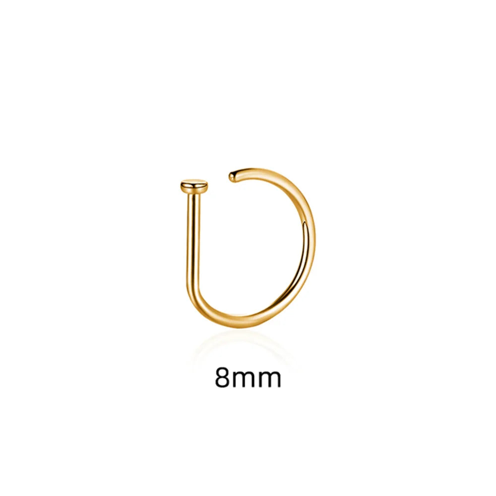 Women Men Fake Piering Nose Ring Earrings Fashion punk Non Piercing Nose Clip Stainless detail view