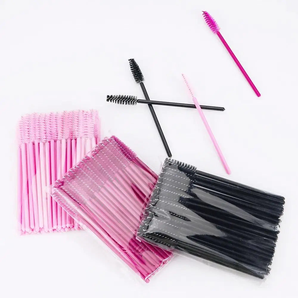 ANNAFRIS 50Pcs Eyelash Brush Soft Head Spiral Crystal Eyebrow Brush Lash Extension additional angle
