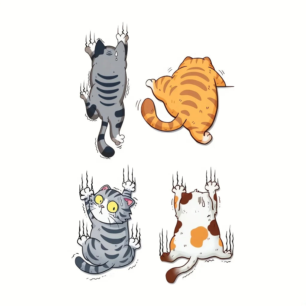 1 Set Cute Cartoon Cat Wall Sticker | Self-adhesive Reusable Decor for Bedroom and Do lifestyle view