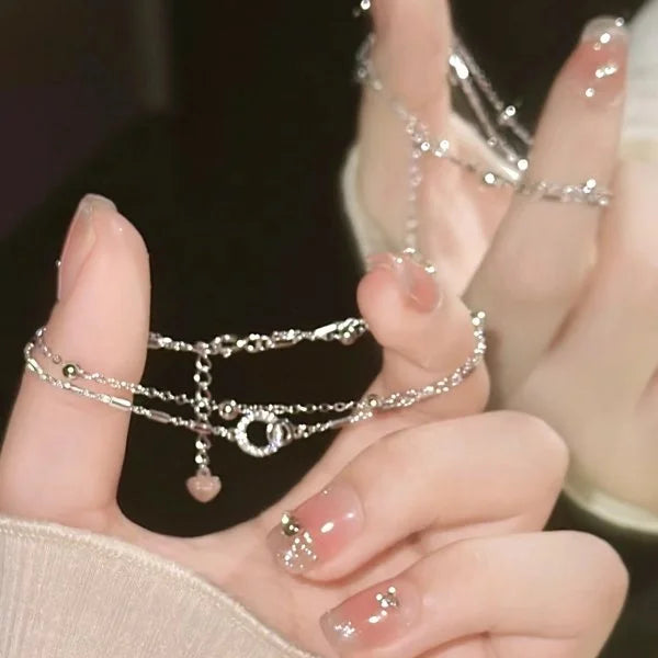 Sparkling Cherry Blossoms Butterfly Bracelet Women's Fashion Temperament Wave Moon Flowe detail view