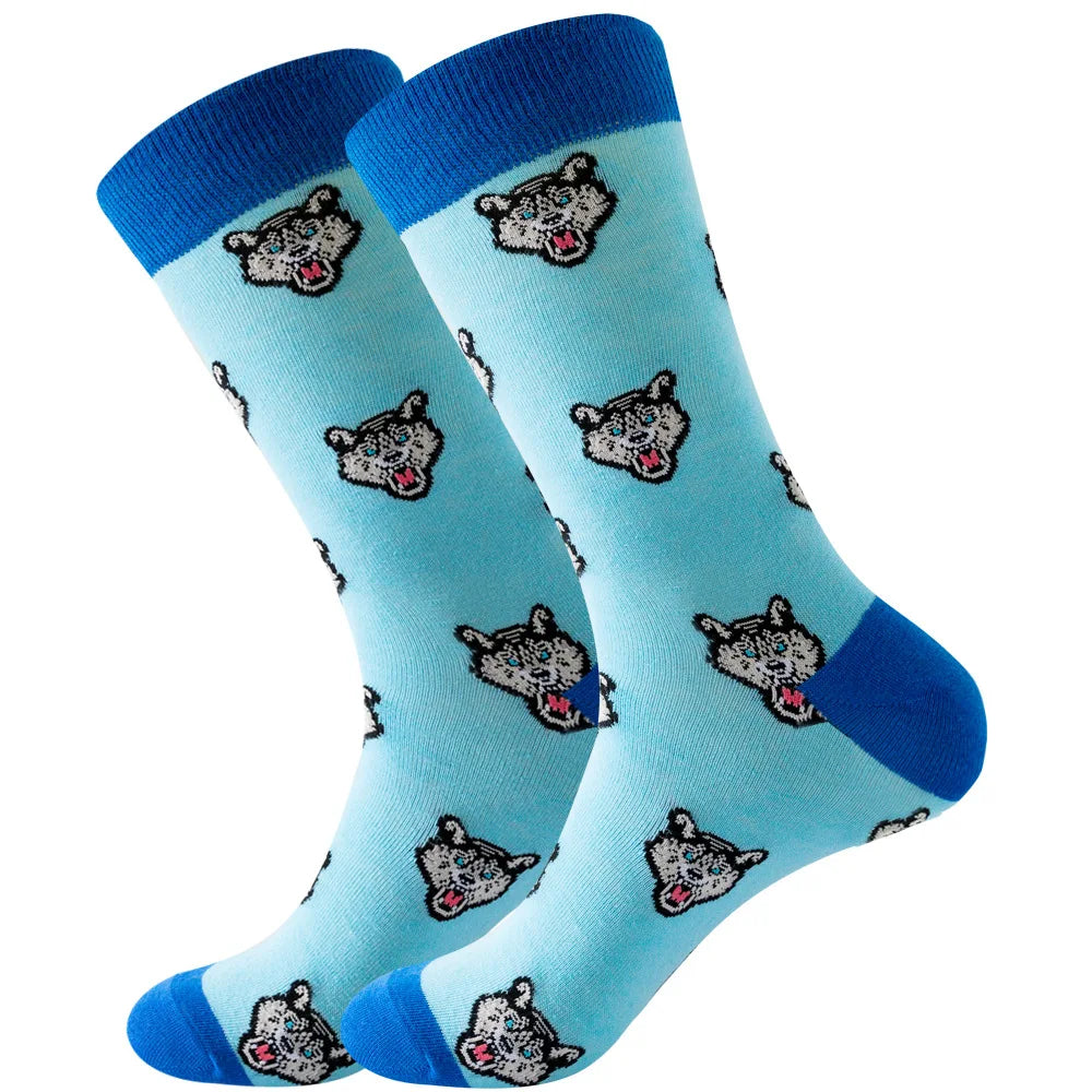 New Happy Mens Socks Women Novelty Cartoon Sock Combed Cotton Funny Men's Big Size Crew detail view