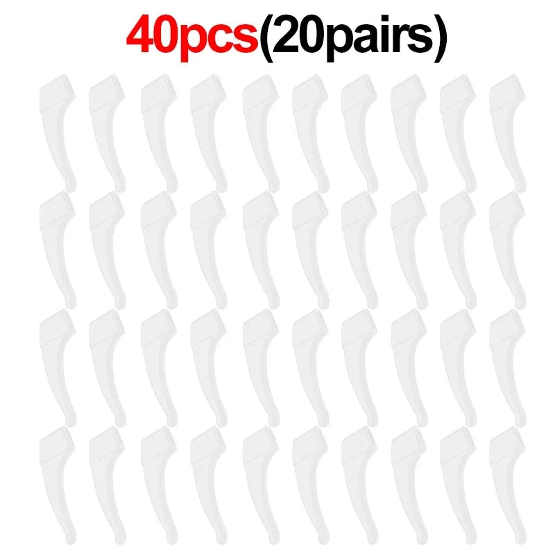 2/40pcs Silicone Ear Hook Anti-slip Glasses Leg Ear Sleeve Bracket Fastener Sunglasses close-up view