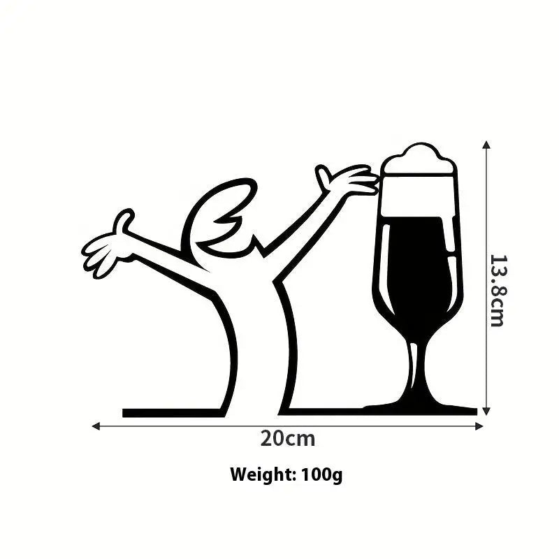 Line Figure Metal Poster for Living Room | Modern Switch Sticker Wall Art detail view