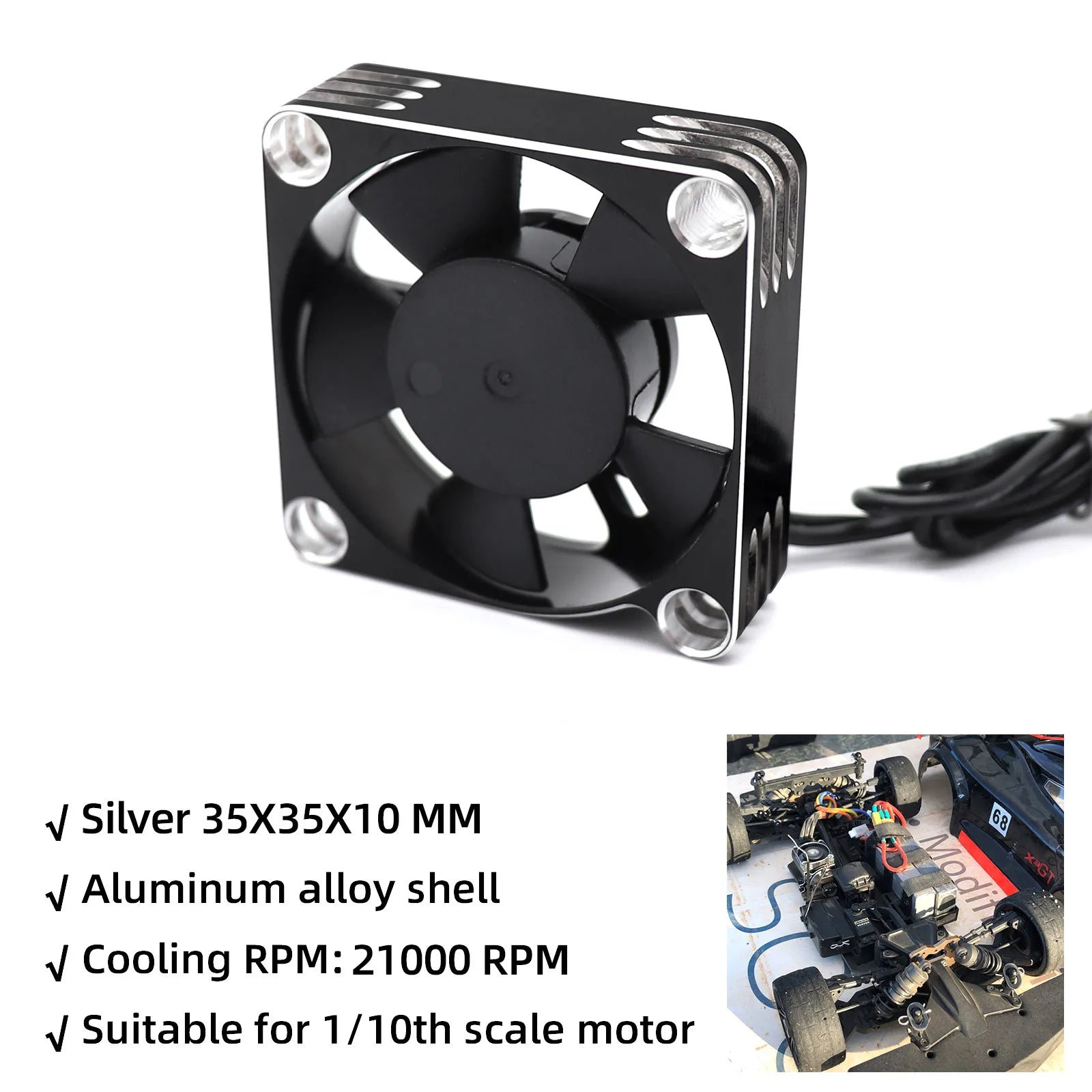RC 25/30/35/40/50mm Fan 28000 RPM Heat Dissipation Cooling Fan for RC Crawler 1/10 1/8 1 detail view